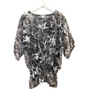 Kenneth Cole New York Womens Animal Print Blouse Size 4